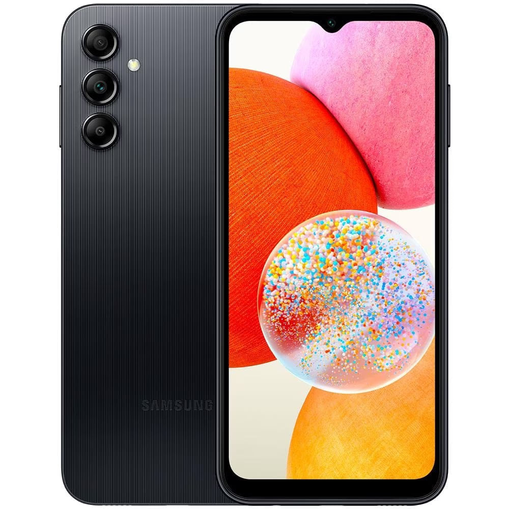 Smartphone Samsung Galaxy A14 4G 128GB 4GB RAM Câmera Tripla + Selfie 13MP Tela 6.6"-Preto