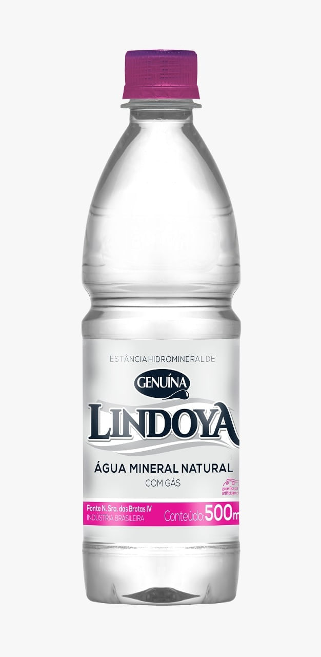 Agua Mineral Lindoya Genuína Com Gás Pack com 12 unidades 500ml