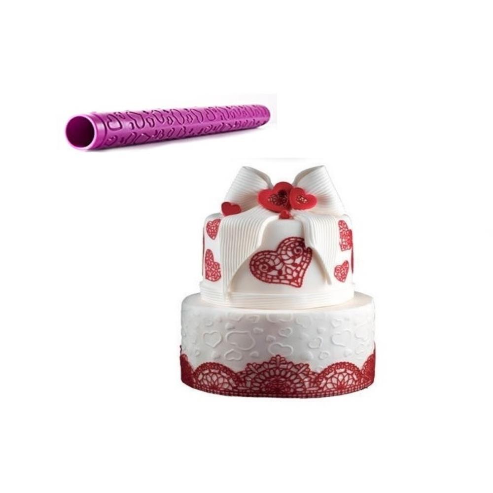 Rolo Decorativo para Massa Confeitaria Coração Silikomart