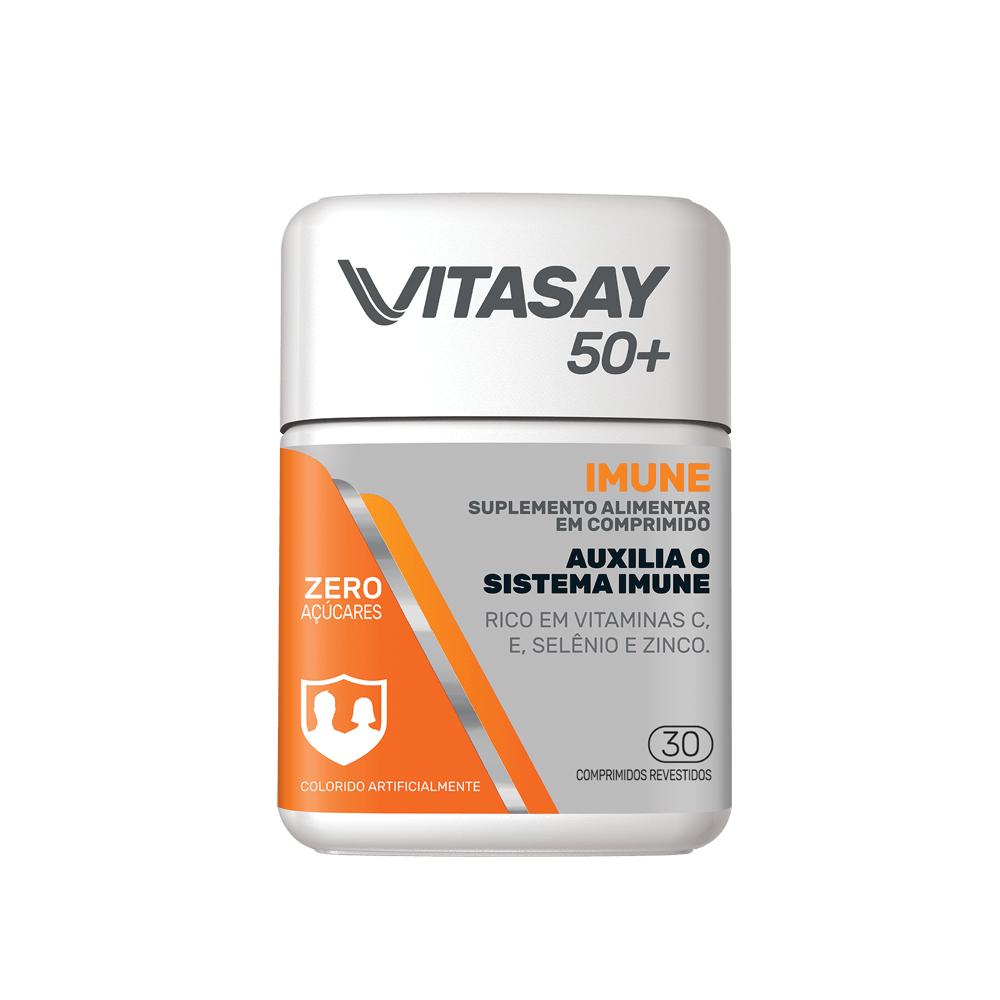Kit c/ 02 Suplemento Alimentar Vitasay 50+ Imune 30 Compr.