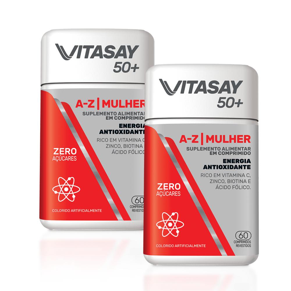 Kit c/ 02 Suplemento Alimentar Vitasay 50+ A-Z Mulher 60 Compr.