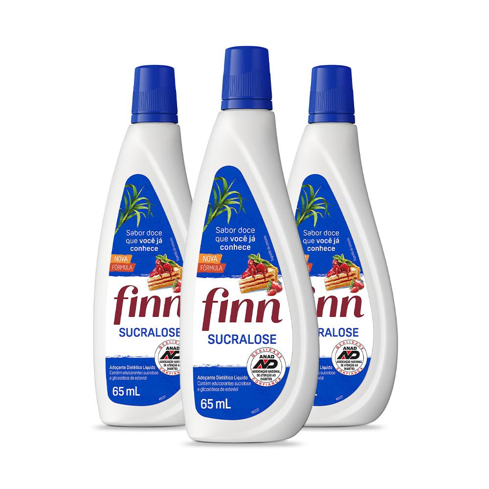 Kit com 3 Finn Sucralose Líquido 65ml