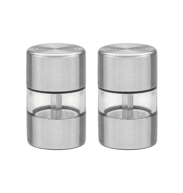 Conjunto Mini Moedores Aço Inox e Acriílico Tramontina