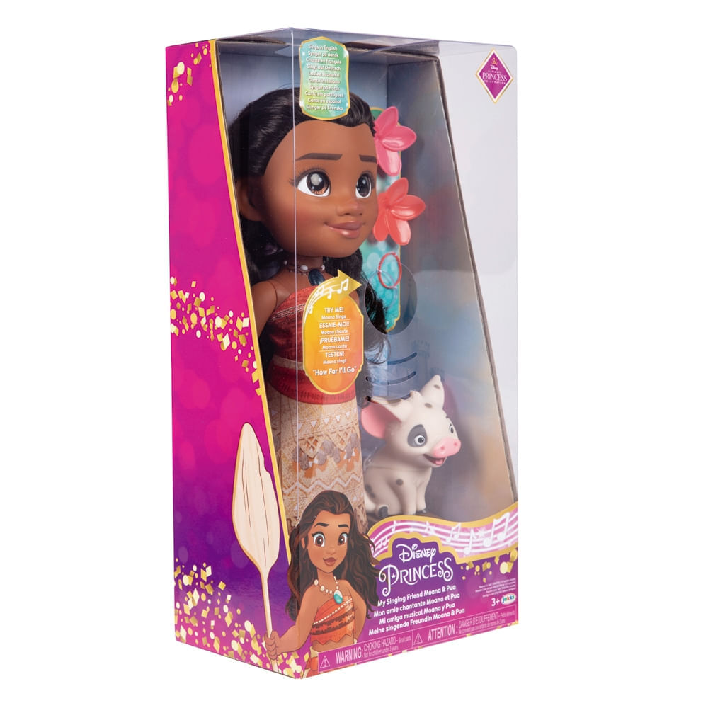 Boneca Princesas Disney Moana Musical com Luz Som e Acessórios