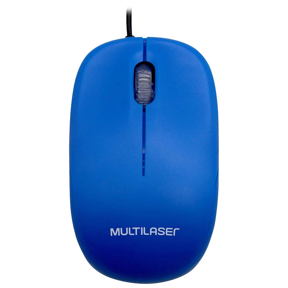 Mouse Com Fio Mid 1200dpi Conexão USB Cabo de 120cm 3 Botões Textura Fosca Azul - MO293OUT [Reembalado]