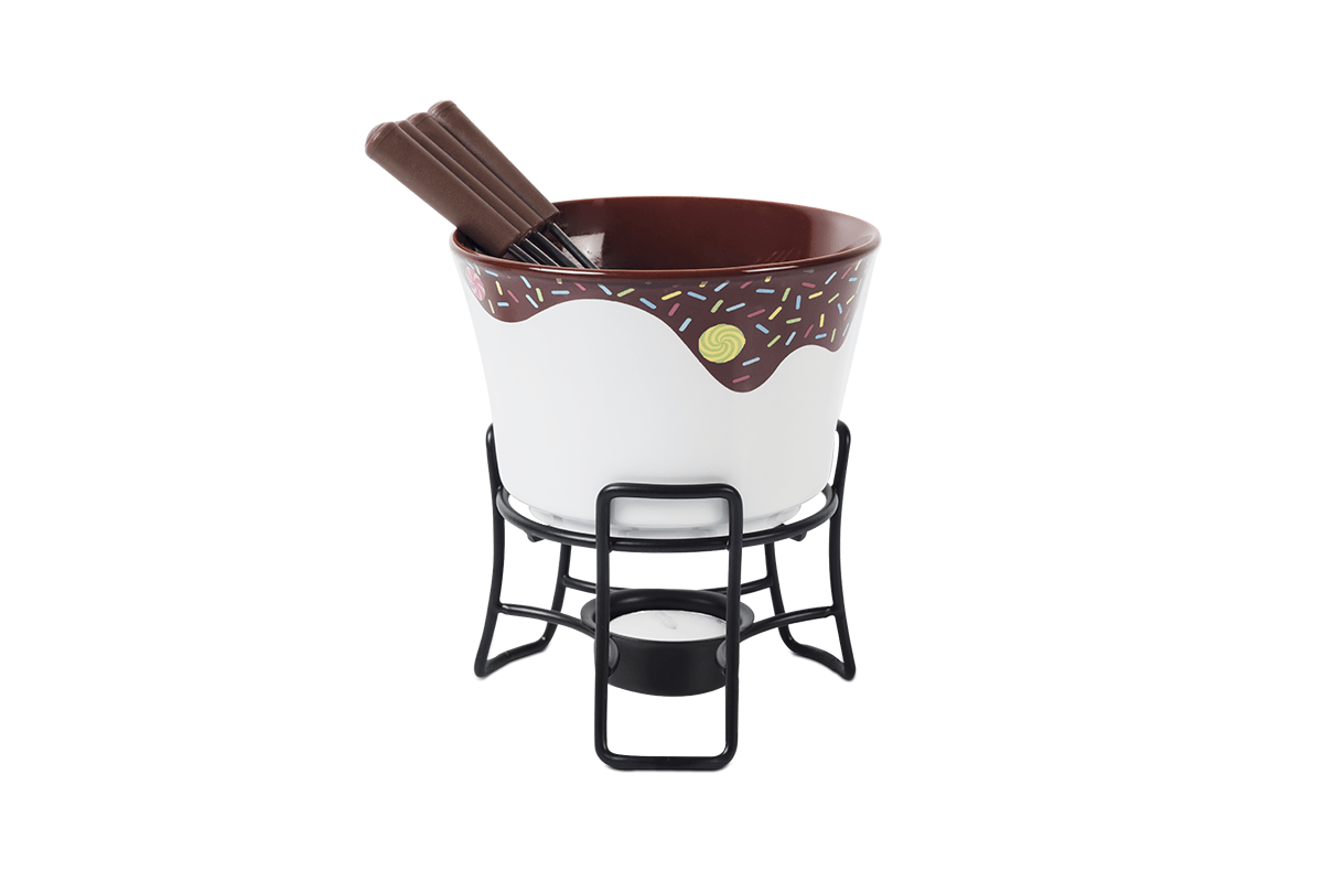 Aparelho De Fondue 7 Peças Chocolate Cerâmica Linha Fondue Brinox