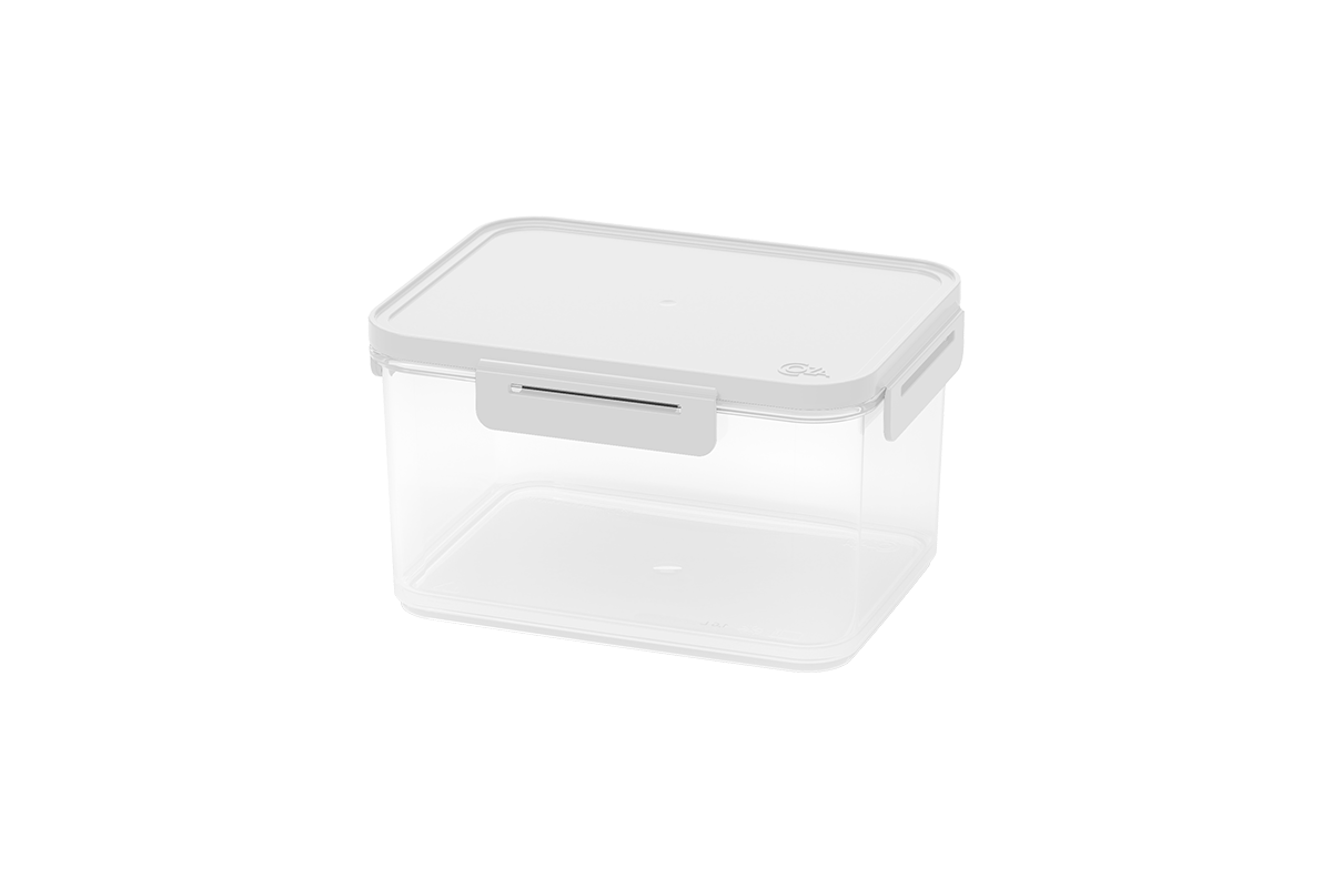 Pote Hermético 1,6 L Retangular Plástico Cor Branco Linha Hug Coza