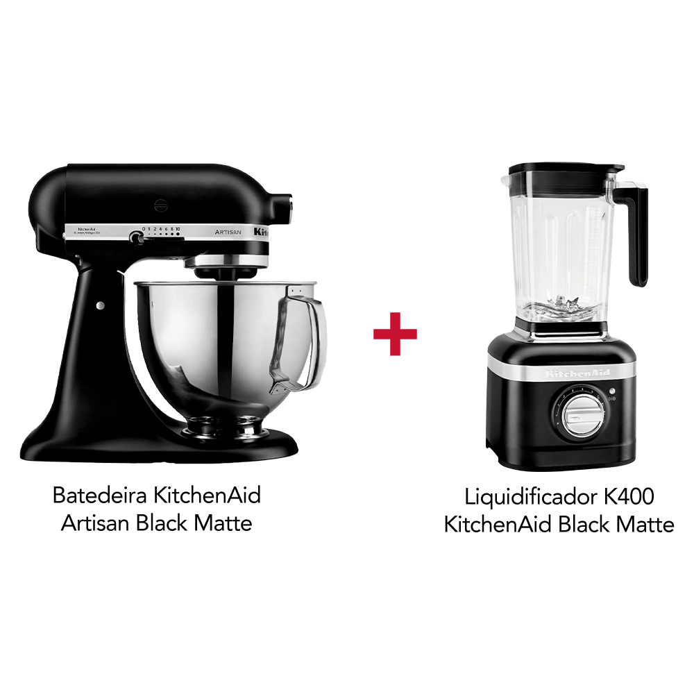 Combo Batedeira Artisan Black Matte (KEA33CP) +  Liquidificador K400  Black Matte (KUA35AP) -  KEA33P_KUA35P_CJ