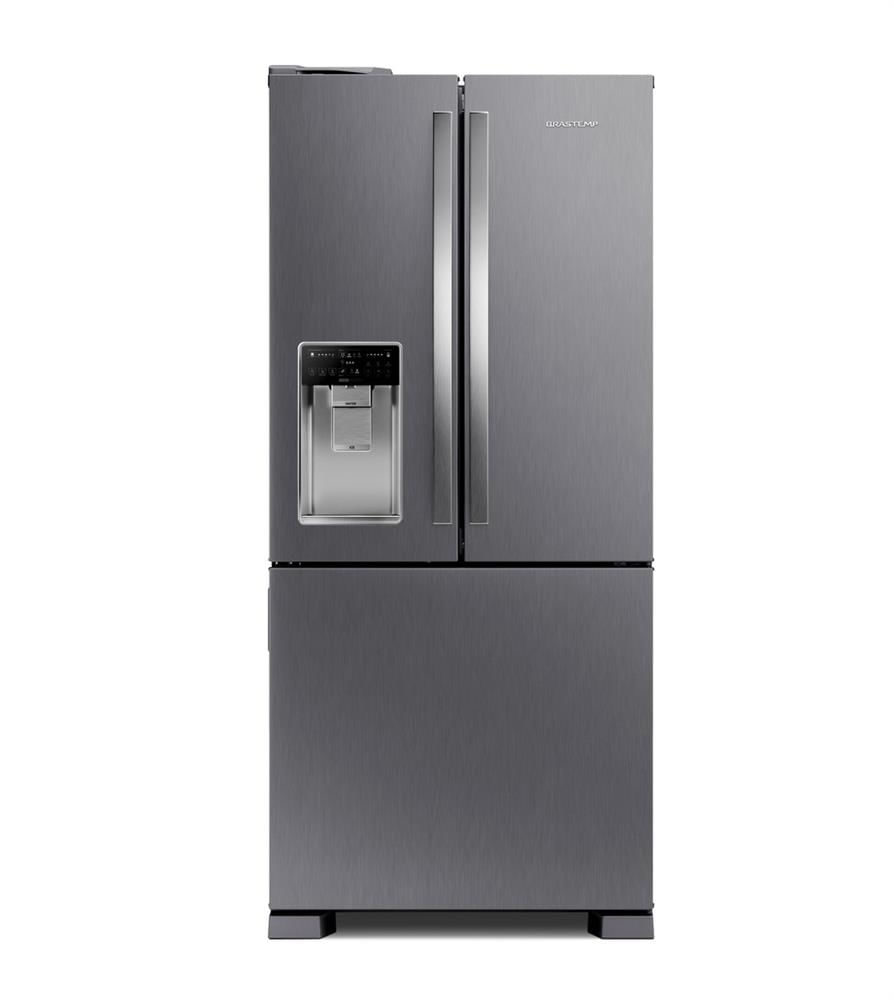 Geladeira Brastemp Frost Free French Door Água e Gelo na Porta 515 litros cor Inox - BRH85AK