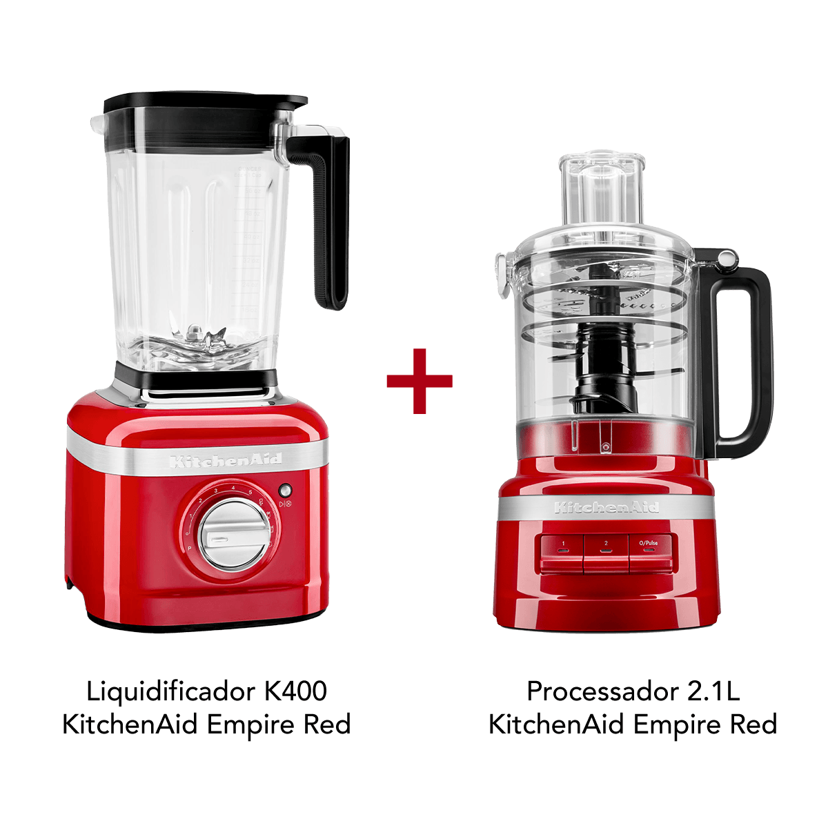 Combo Liquidificador K400 - Empire Red (KUA35AV) + Processador de Alimentos 2,1 L - Empire Red (KJA09BV) - KUA35_KJA09_CJ