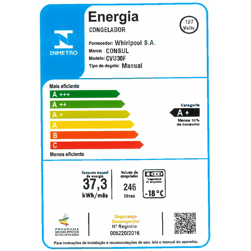 Consul_Freezer_CVU30FB_Selo_Inmetro_127v