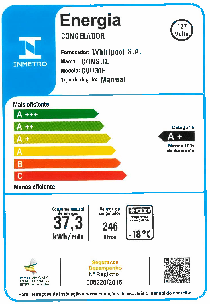 Consul_Freezer_CVU30FB_Selo_Inmetro_127v