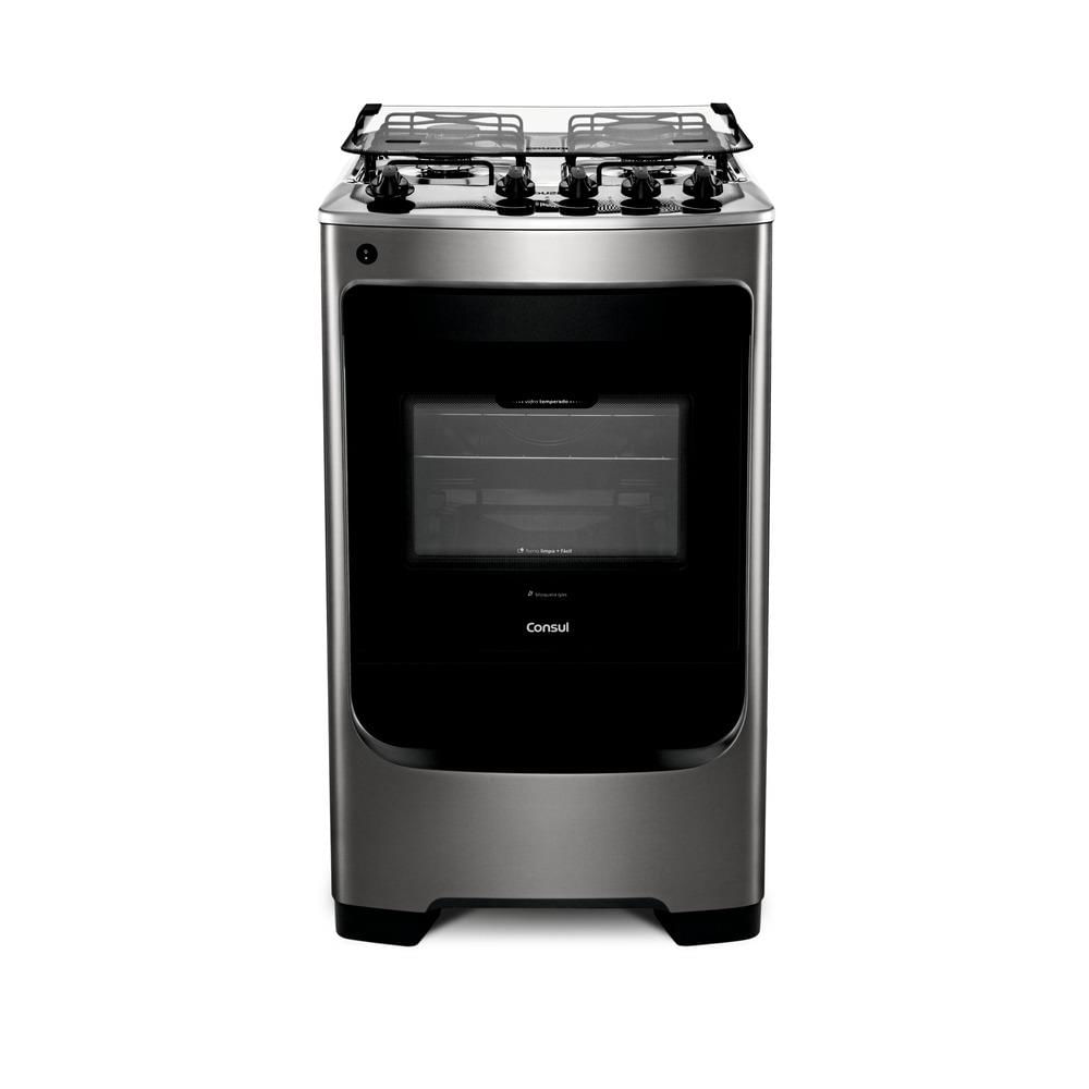 Fogão Consul 4 bocas cor Inox com acendimento automático Outlet - CFO4NAR_OUT