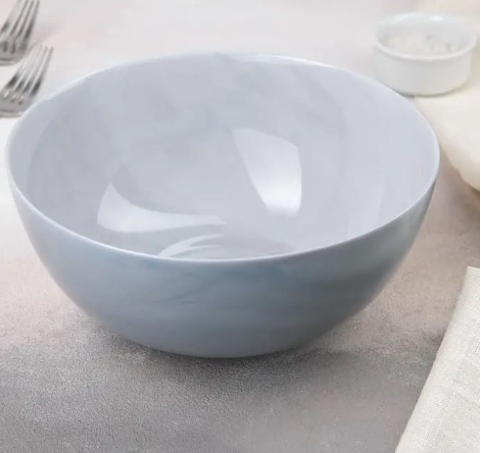 Bowl de Vidro Opalino Diwali Mármore Lyor 330ml Cumbuca para Sobremesa Cereais Frutas