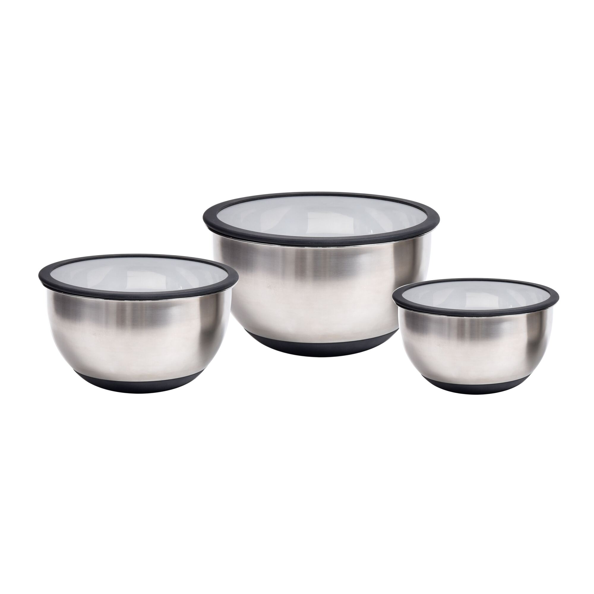 3 Bowls/Tigelas em Inox com Tampas 1,5/3/5 Litros Kenya