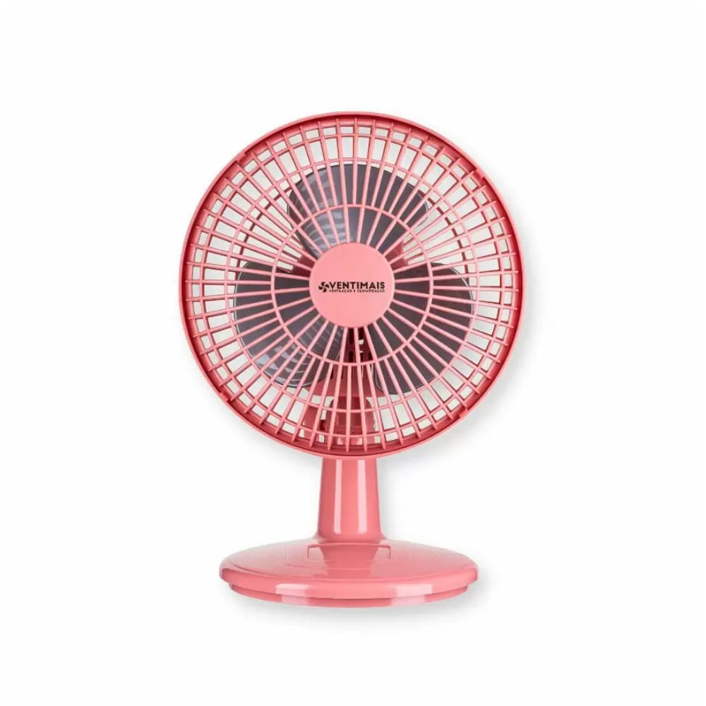 Ventilador Mini 20cm Ventimais Turbo 2 Vel Rosa/Prata 220v