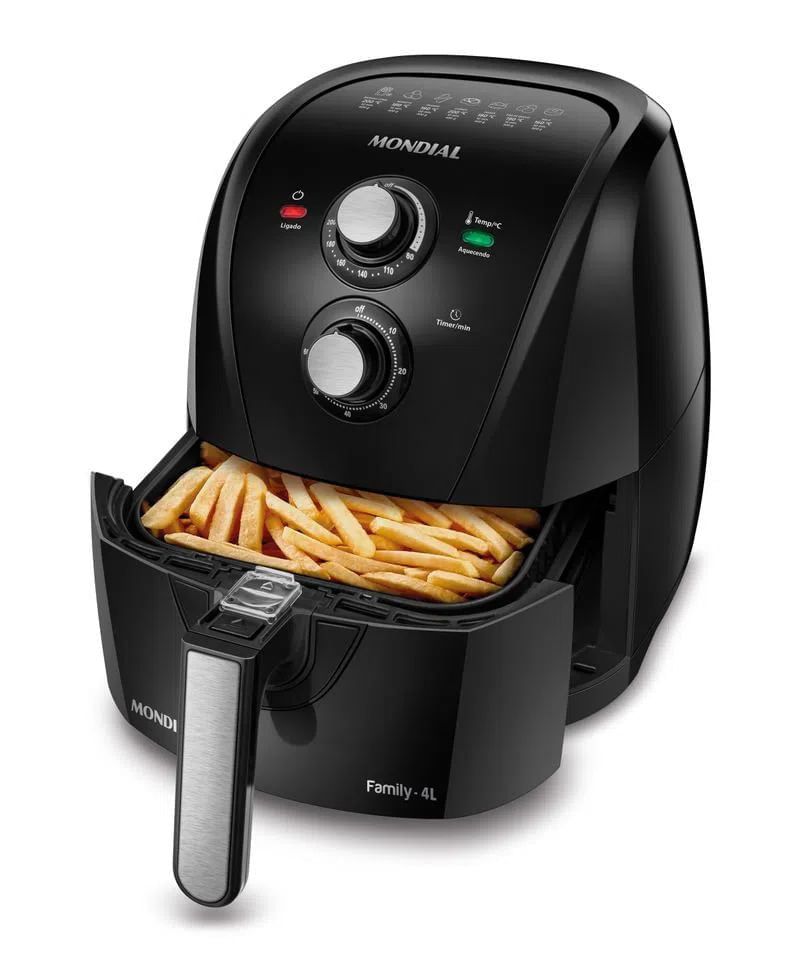 AIR FRYER 4,0L 1500W MONDIAL AFN-40-FB  ANTIADER TIMER 220V