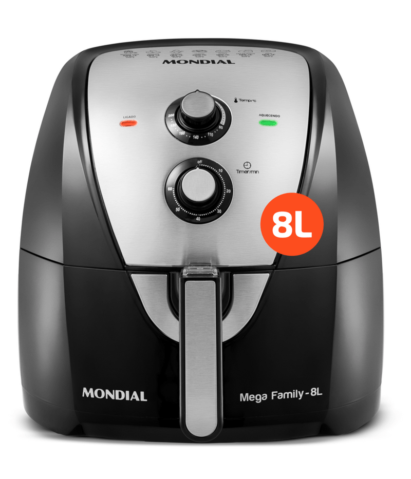 Air Fryer 8L 1900W Mondial AFN 80 BI Inox127V Analogica