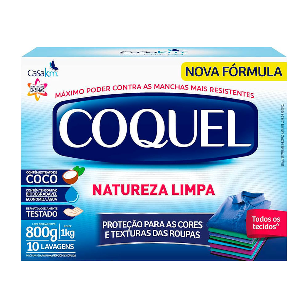 Sabão em Pó de Coco Natureza Limpa Coquel 800g