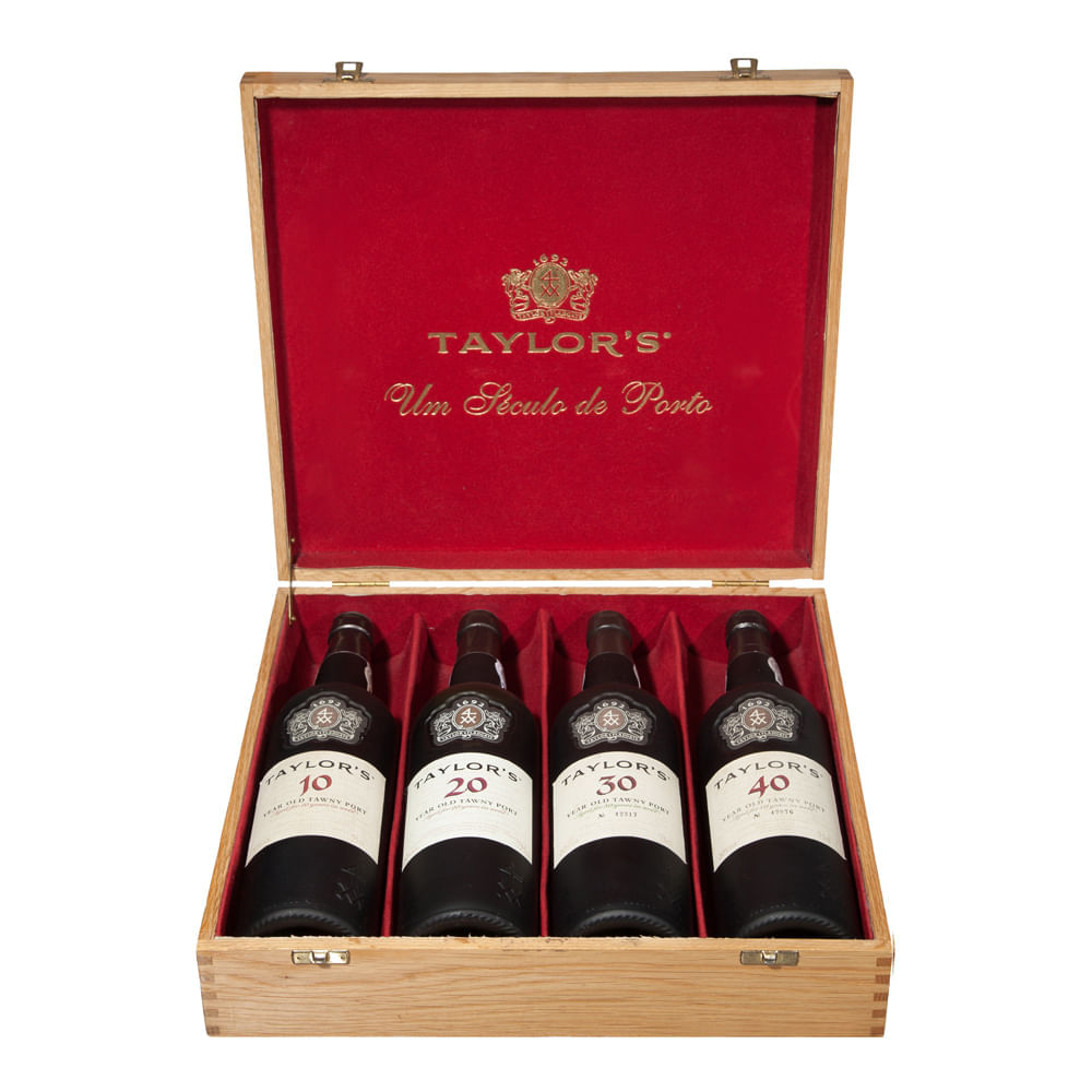 Conjunto de 4 Garrafas Vinho Do Porto Taylor's Um Século de Porto 4x375ml