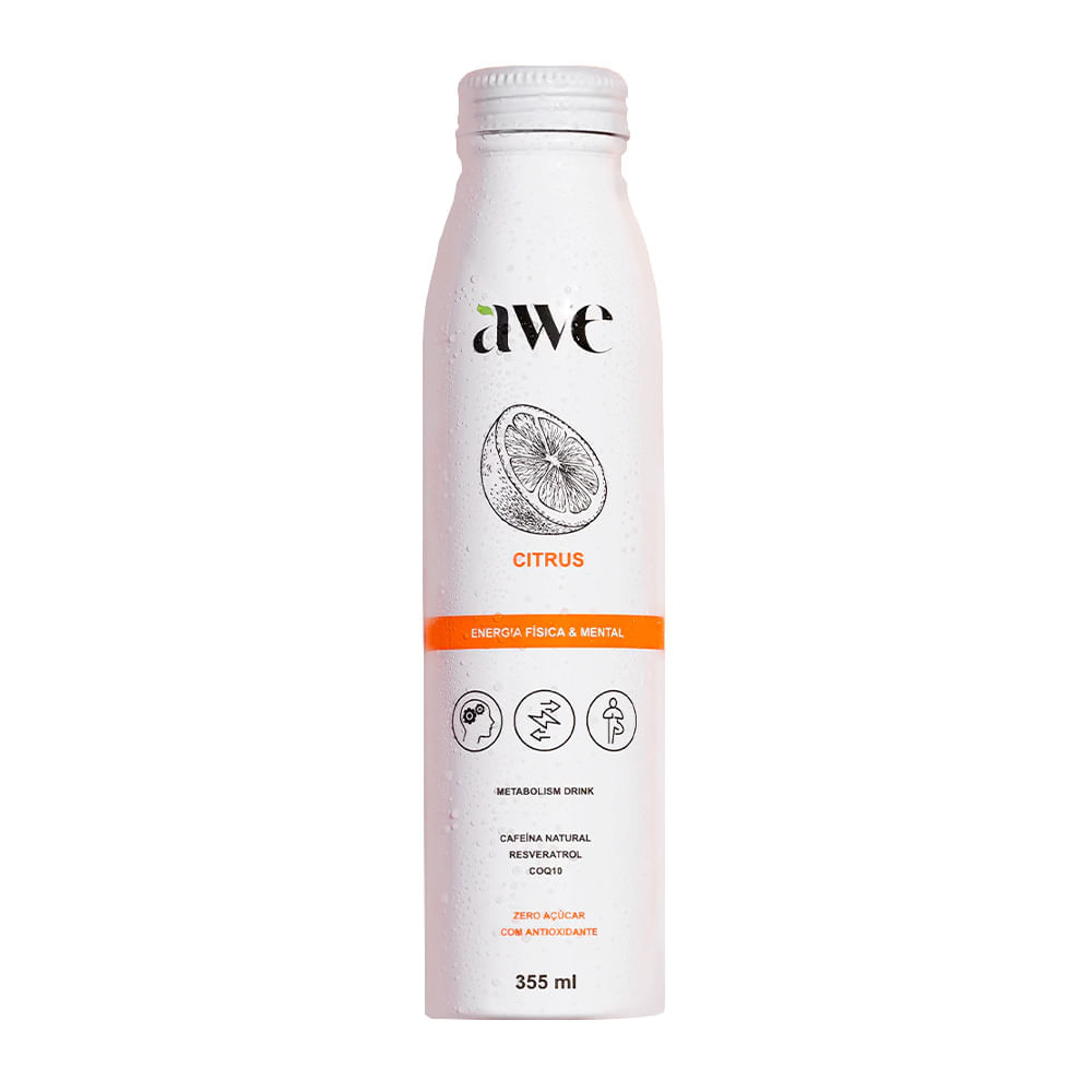 Energético Sabor Citrus Sem Açúcar Awe 355ml