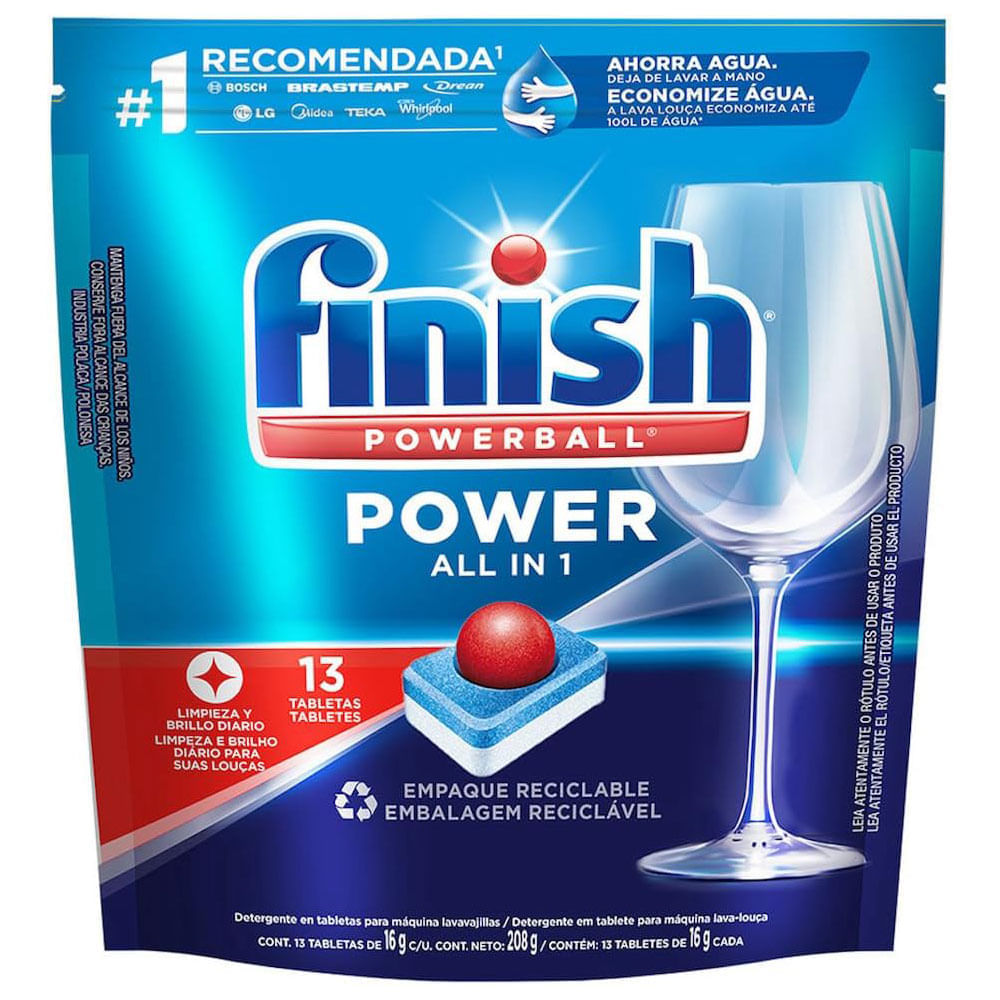 Lava-Louças em Tabletes Power All in 1 Finish 208g