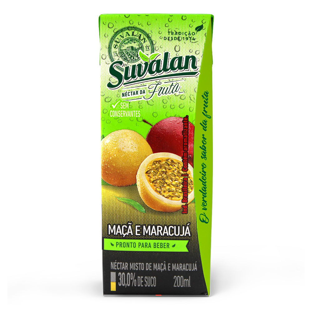 Suco Misto de Maçã e Maracujá Suvalan 200ml