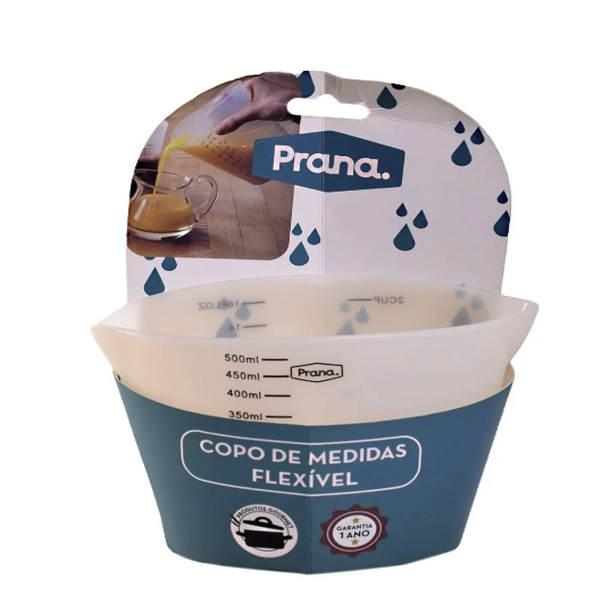 Copo Jarra de Medidas Flexível Silicone 500ml Cozinha Prana