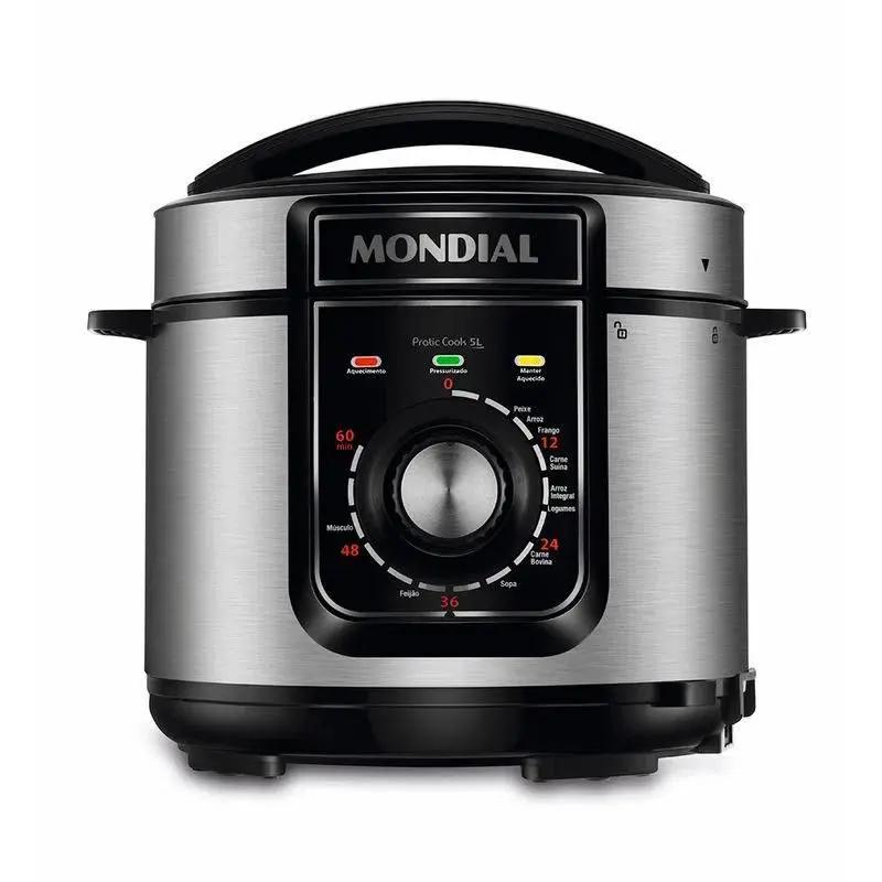 Panela de Pressão Elétrica Mondial  Pratic Cook 5L Premium Pr/Inox PE-48-5L 110V