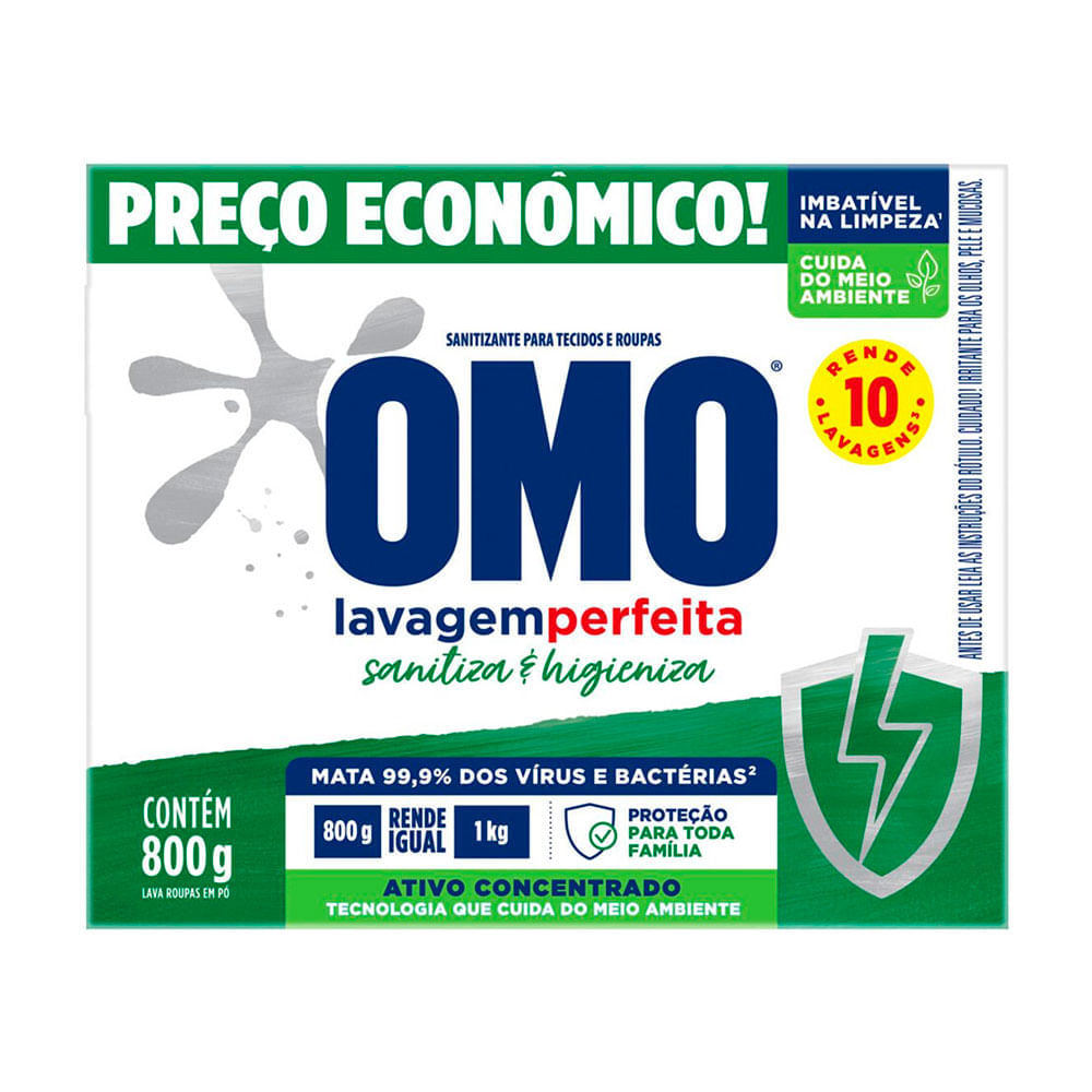 Sabão em Pó Sanitiza e Higieniza Omo 800g