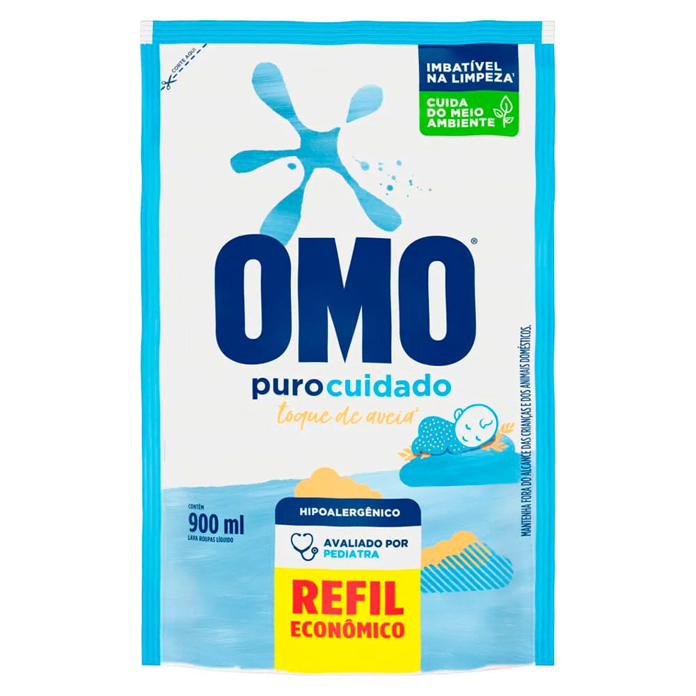 Refil de Sabão Líquido Puro Cuidado Omo 900ml