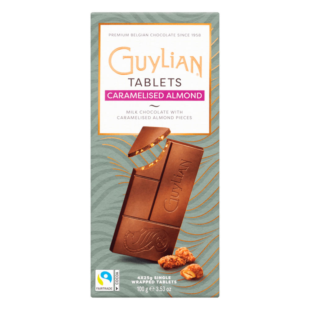 Chocolate ao Leite Caramelizado Com Pedaços de Amêndoas Guylian 100g