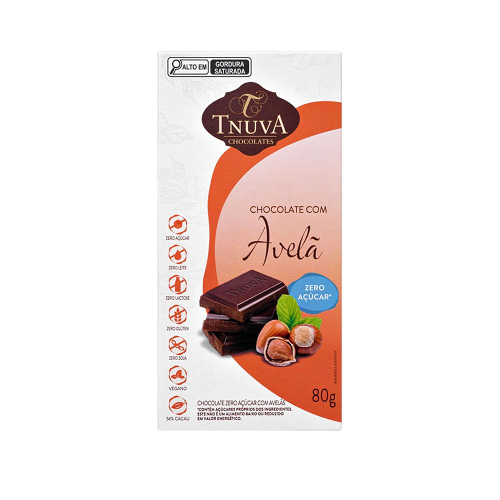 Tablete de Chocolate Vegano com Avelã Tnuva 80g