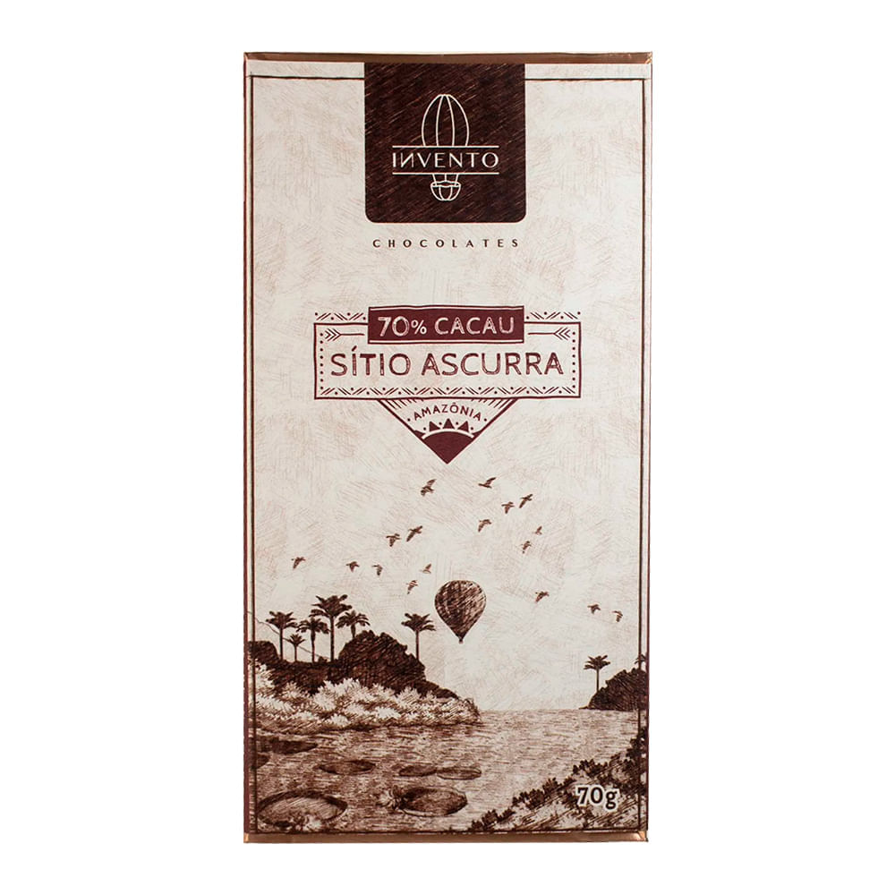 Chocolate 70% Cacau Sítio Ascurra Invento 70g