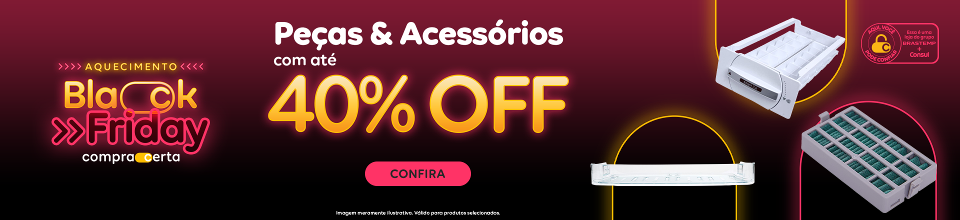 Peças e acessórios com 15% OFF - Aproveite